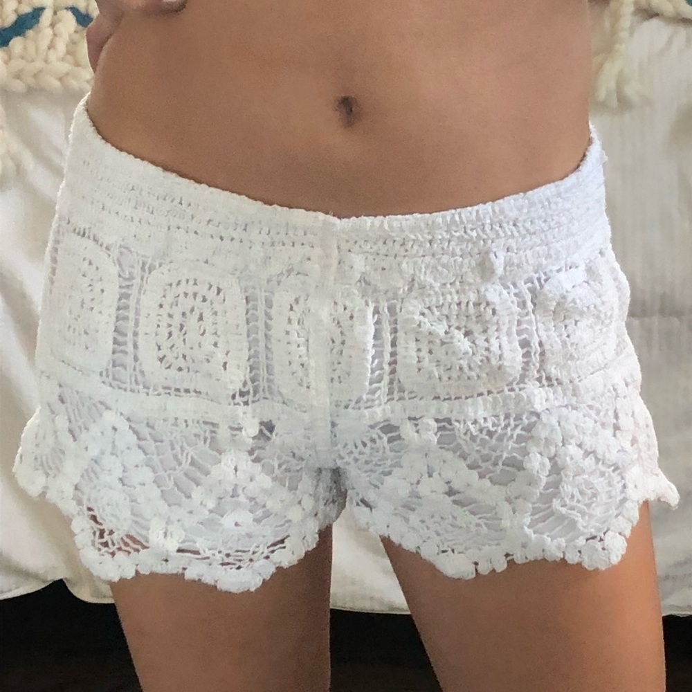 White Lace Shorts